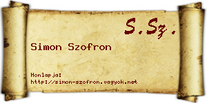 Simon Szofron névjegykártya